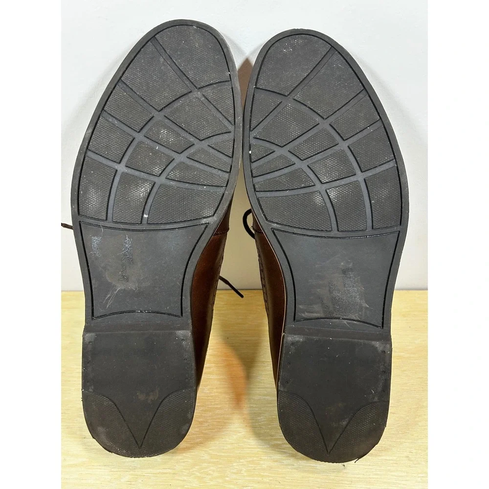 Clarks Mens Dark Brown Leather Wingtip Brogue Derby Dress Shoes US 8M